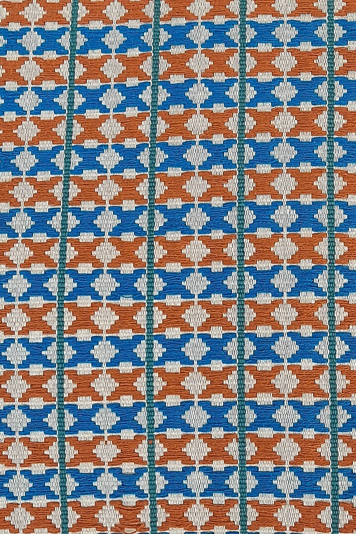 White & Orange Cotton Handwoven Peas Cushion Covers (Set of 2) by Yetoli yeps at Pernia's Pop Up Shop