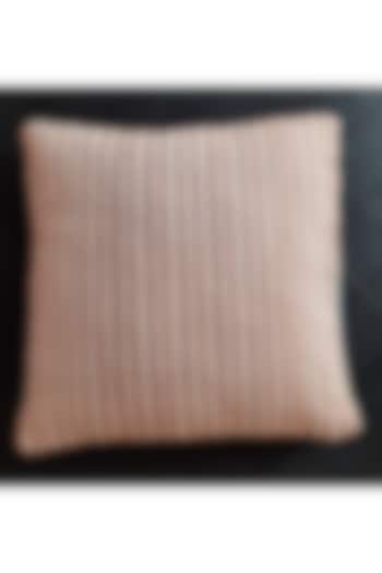 White & Orange Cotton Handwoven Cushion Covers (Set of 2) by Yetoli yeps