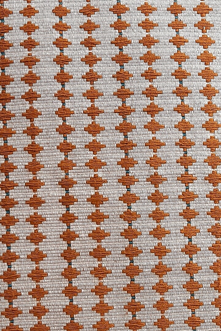 White & Orange Cotton Handwoven Cushion Covers (Set of 2) by Yetoli yeps at Pernia's Pop Up Shop
