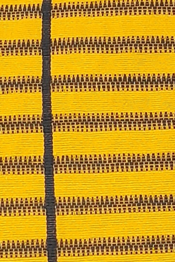 Yellow & Black Cotton Handwoven Line Cushion Covers (Set of 2) by Yetoli yeps at Pernia's Pop Up Shop