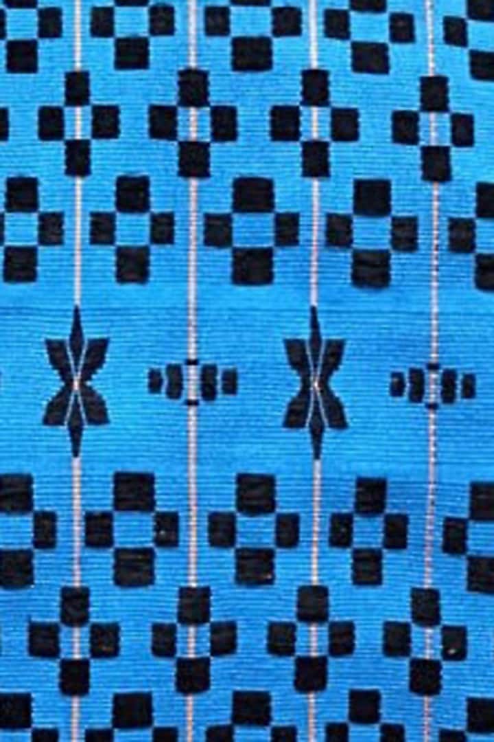 Blue & Black Cotton Handwoven Brick Cushion Covers (Set of 2) by Yetoli yeps at Pernia's Pop Up Shop