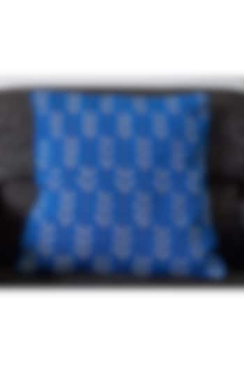 Blue & White Cotton Handwoven Arrow Cushion Covers (Set of 2) by Yetoli yeps
