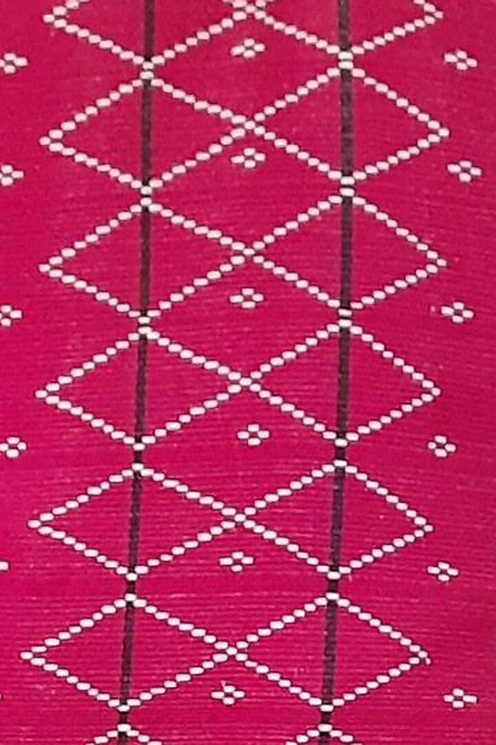 Pink & Black Cotton Handwoven Cushion Covers (Set of 2) by Yetoli yeps at Pernia's Pop Up Shop