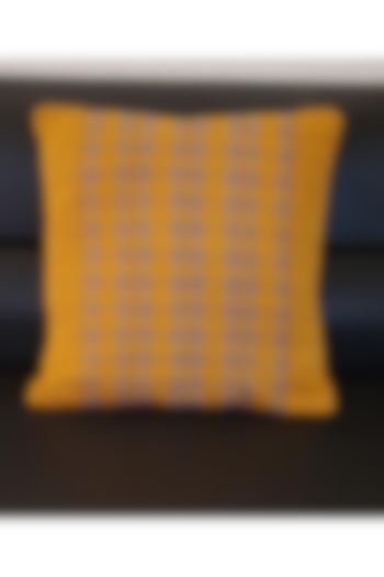 Mustard Yellow Cotton Handwoven Cushion Covers (Set of 2) by Yetoli yeps