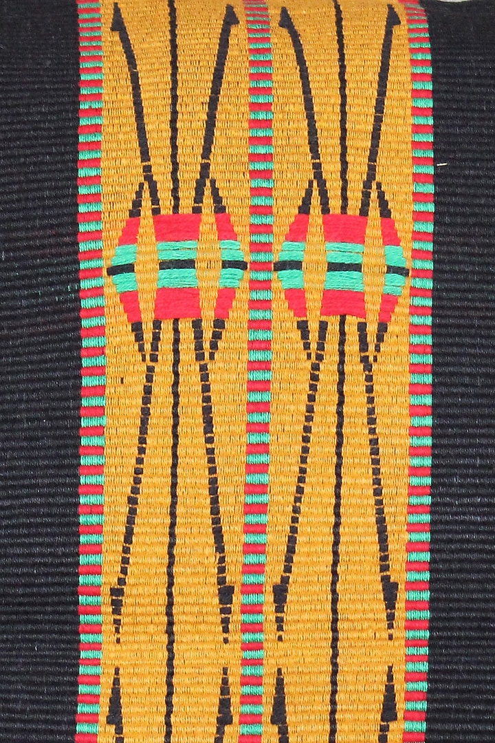 Mustard Yellow Cotton Handwoven Geometric Cushion Covers (Set of 2) by Yetoli yeps at Pernia's Pop Up Shop