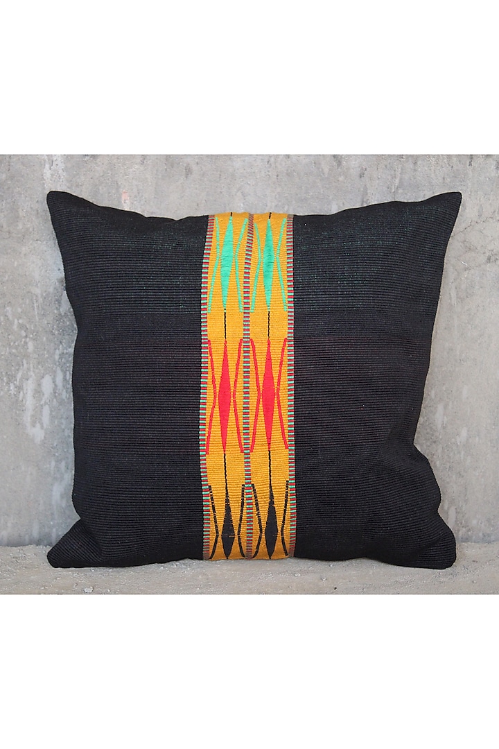 Multi Colored Cotton Handwoven Geometric Cushion Covers (Set of 2) by Yetoli yeps