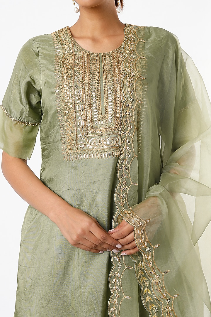 Dark Green Cotton Skirt Set by Yuvrani Jaipur at Pernia's Pop Up Shop