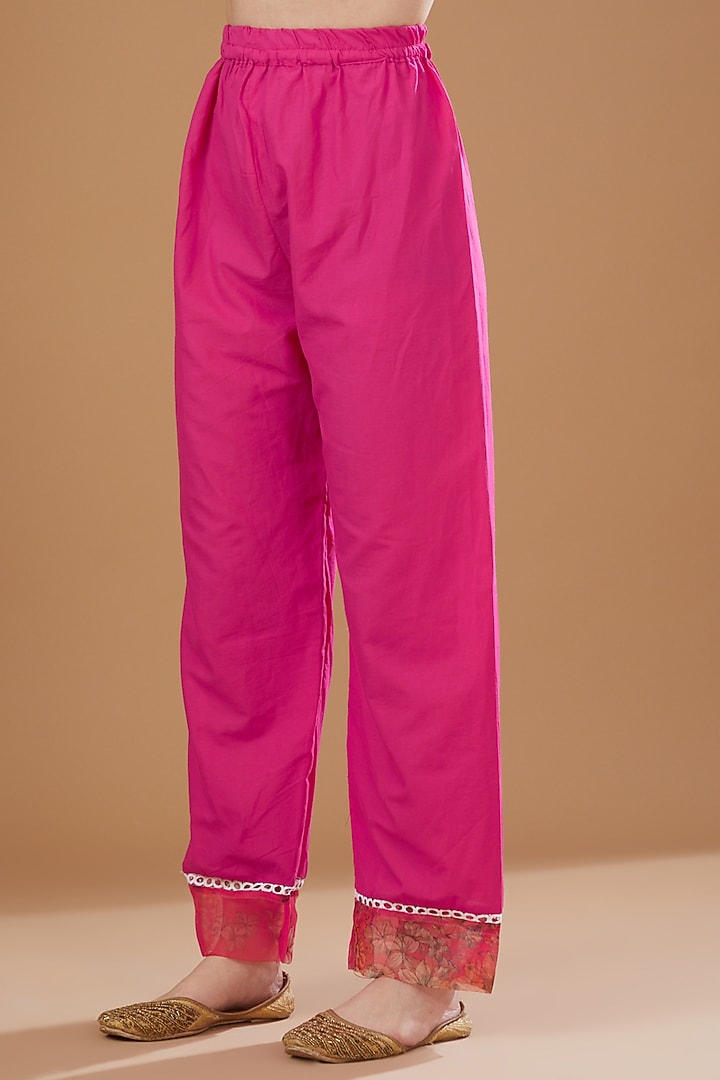 Hot Pink Chanderi Kurta Set by Yuvrani Jaipur at Pernia's Pop Up Shop