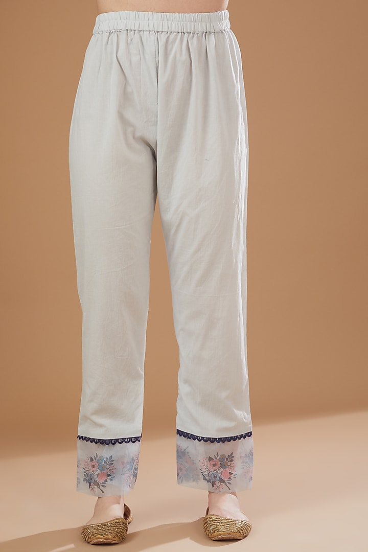 Powder Blue Chanderi Kurta Set by Yuvrani Jaipur at Pernia's Pop Up Shop