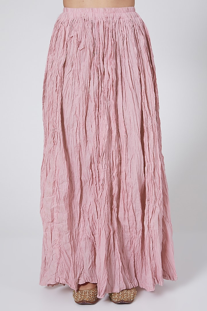Blush Pink Skirt Set With Swarovski Work by Yuvrani Jaipur at Pernia's Pop Up Shop