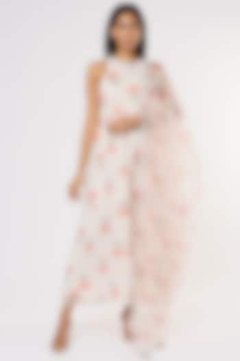 Nude Chanderi Anarkali Set by Yuvrani Jaipur at Pernia's Pop Up Shop