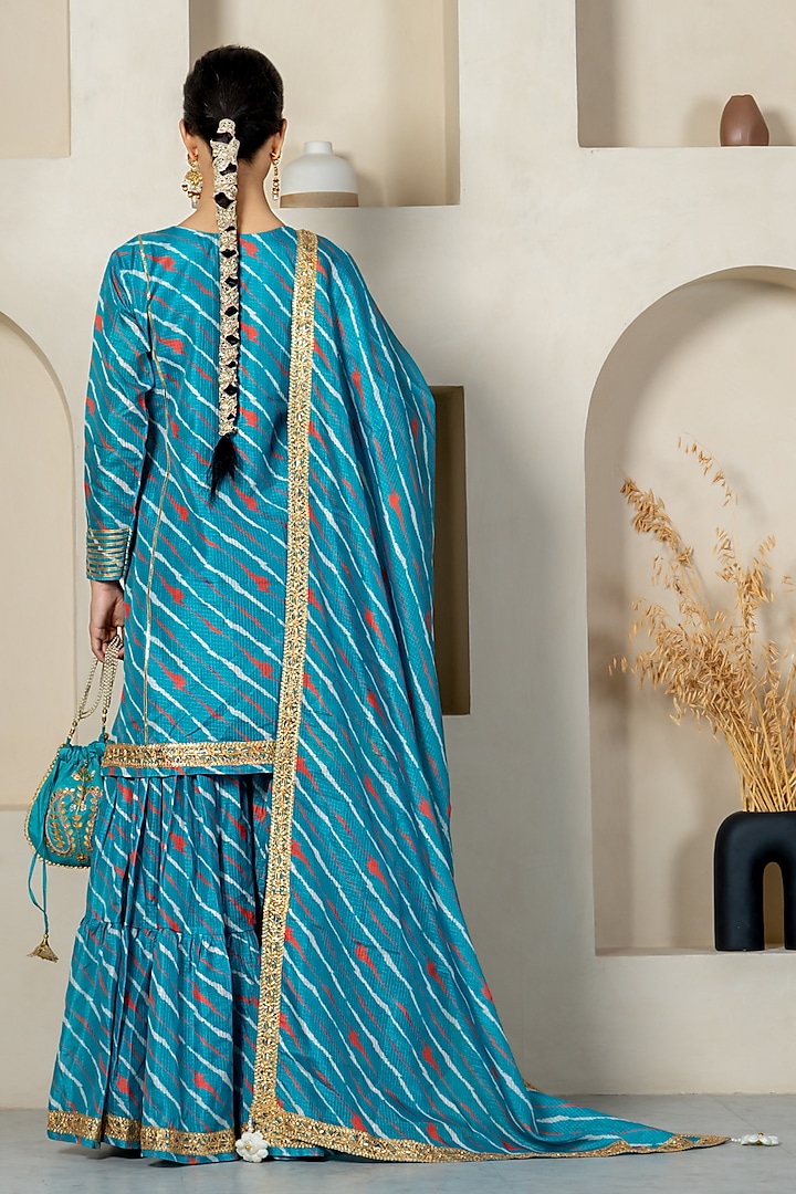 Rama Green Kota Doriya Party Wear Sharara Set by Yuvrani Jaipur at Pernia's Pop Up Shop