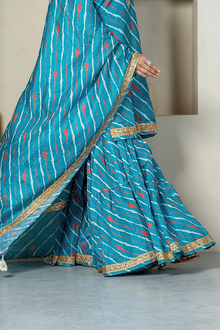 Rama Green Kota Doriya Party Wear Sharara Set by Yuvrani Jaipur at Pernia's Pop Up Shop