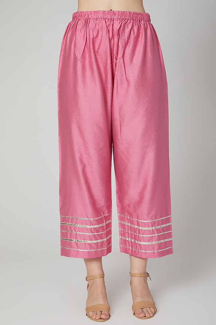 Pink Hand Block Printed Kurta Set by Yuvrani Jaipur at Pernia's Pop Up Shop