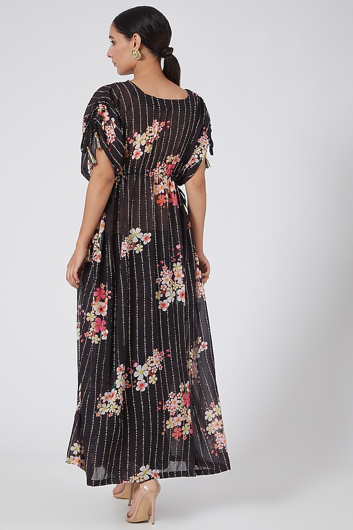 Grey Kimono Kaftan With Drawstrings by Yuvrani Jaipur at Pernia's Pop Up Shop