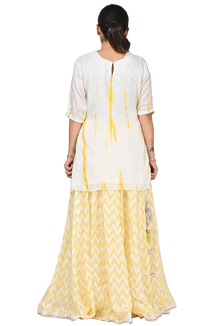 Yellow Hand Block Printed Skirt Set by Yuvrani Jaipur at Pernia's Pop Up Shop