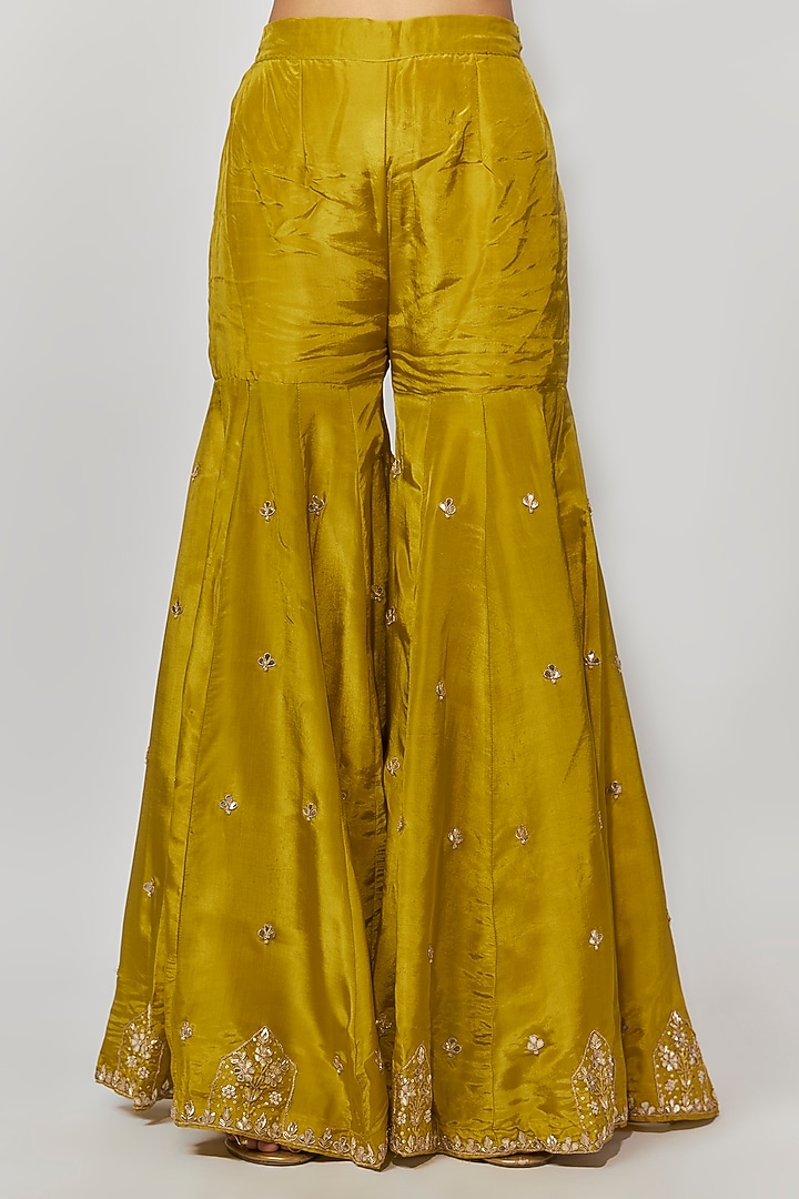 Yellow Golden Glow Embroidered Sharara Set main image 1