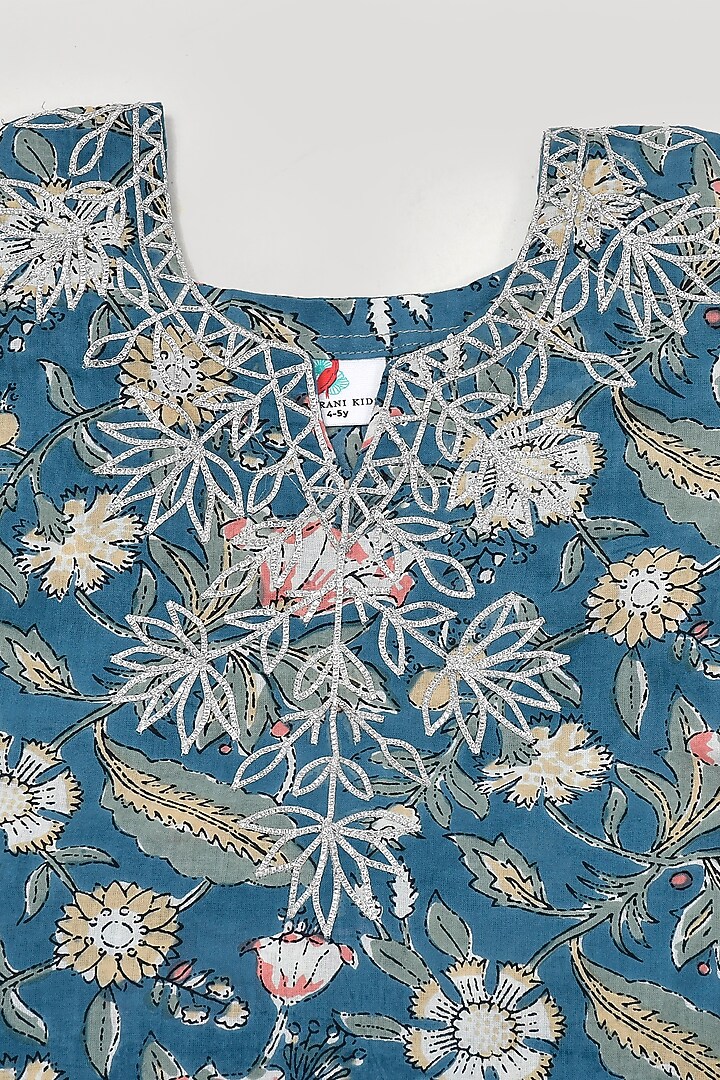 Ivory Sharara Set In Cotton For Girls by Yuvrani Jaipur Kidswear at Pernia's Pop Up Shop