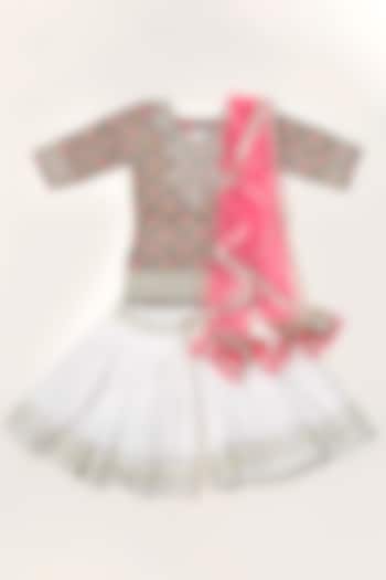 Ivory Sharara Set In Cotton For Girls by Yuvrani Jaipur Kidswear