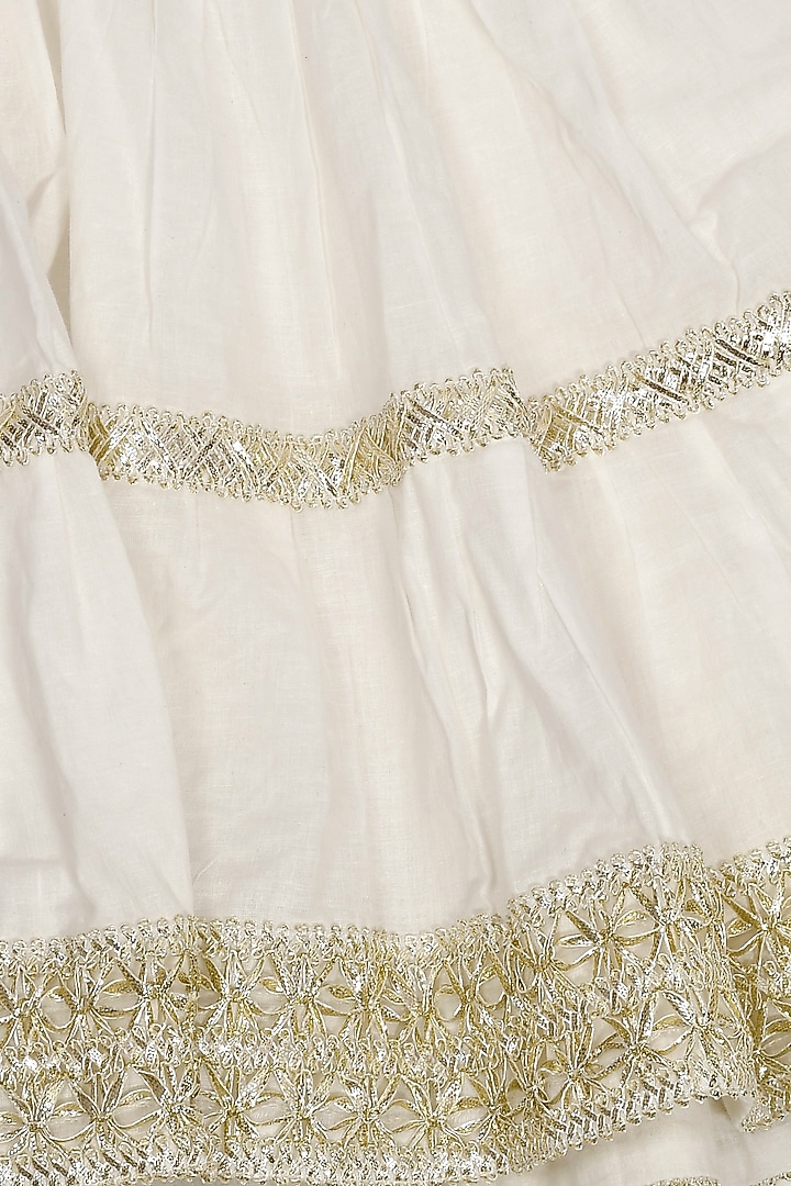 Ivory Cotton Sharara Set For Girls by Yuvrani Jaipur Kidswear at Pernia's Pop Up Shop