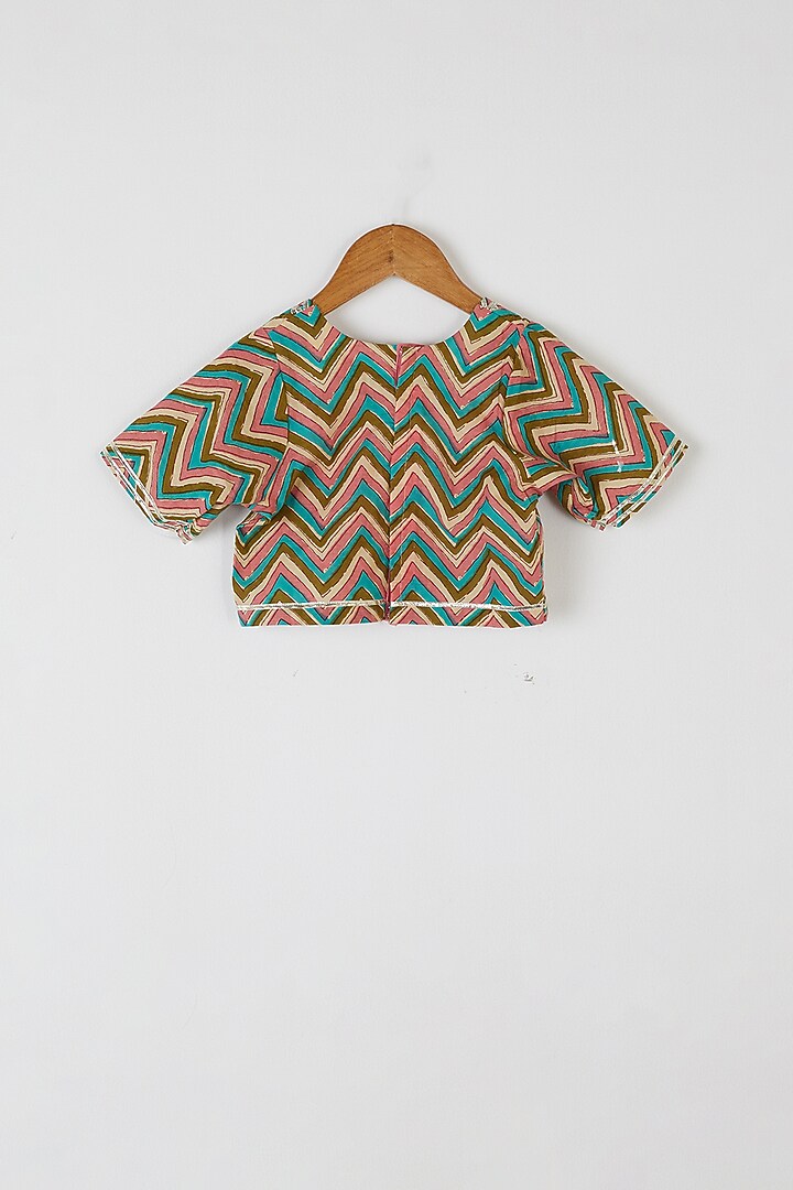 Multicolored Printed Lehenga Set For Girls by Yuvrani Jaipur Kidswear at Pernia's Pop Up Shop