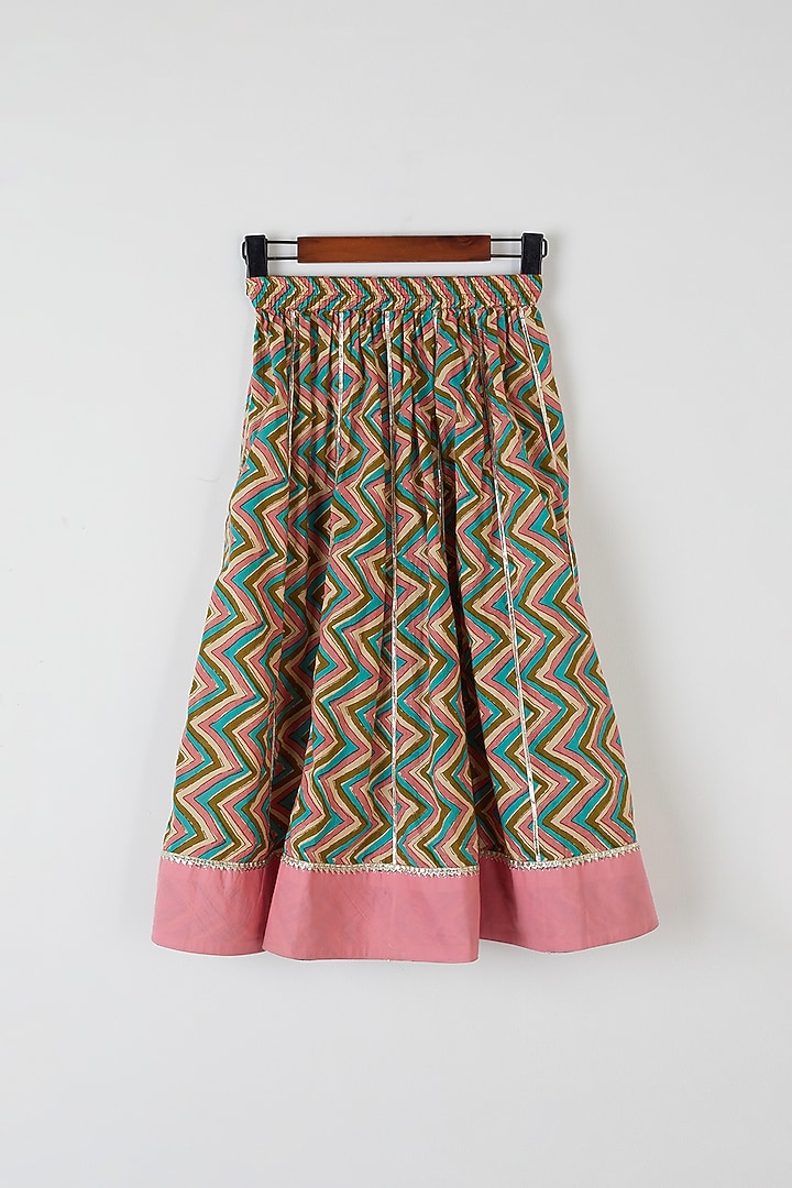 Multicolored Printed Lehenga Set For Girls by Yuvrani Jaipur Kidswear at Pernia's Pop Up Shop