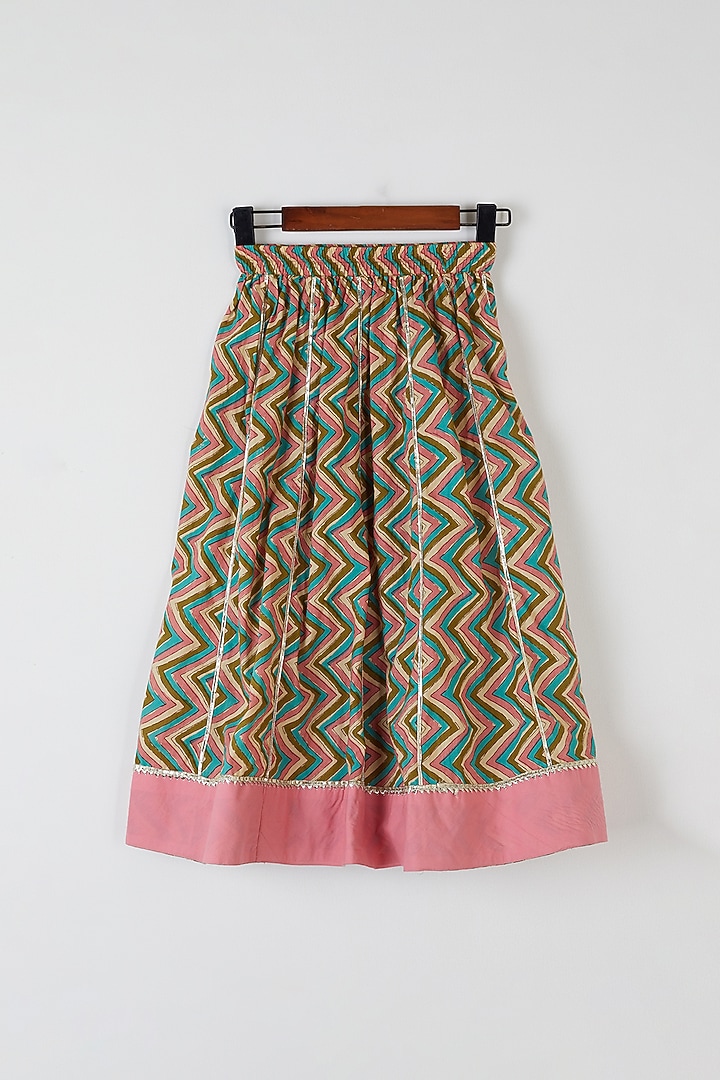 Multicolored Printed Lehenga Set For Girls by Yuvrani Jaipur Kidswear at Pernia's Pop Up Shop