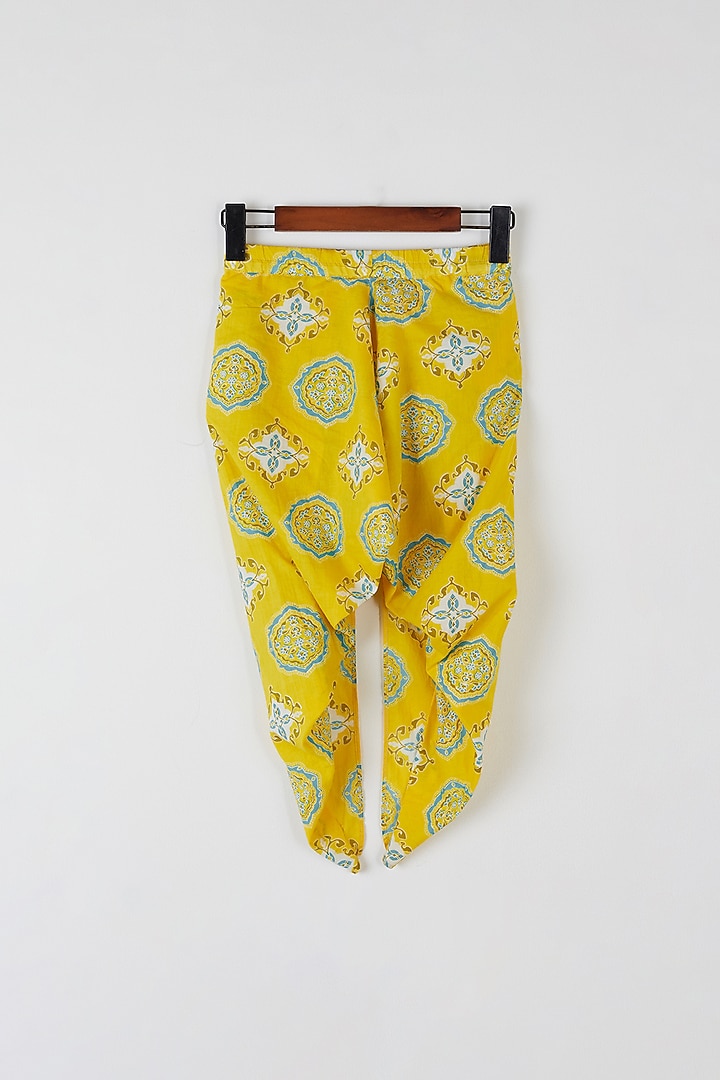 Yellow Embroidered Kurta Set For Girls by Yuvrani Jaipur Kidswear at Pernia's Pop Up Shop