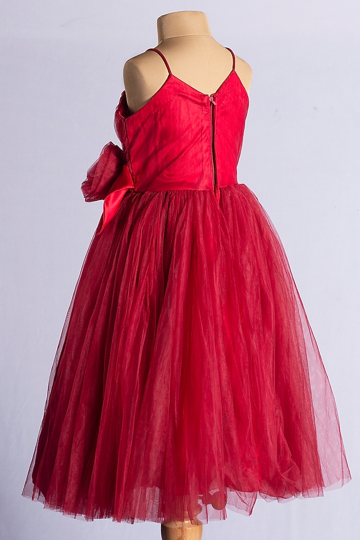 Red Net Gown For Girls by YMKids at Pernia's Pop Up Shop