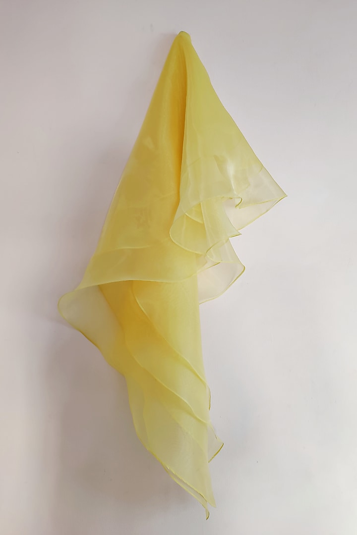 Yellow Organza Lehenga Set For Girls by YMKids at Pernia's Pop Up Shop