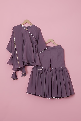 Violet Georgette Sharara Set For Girls by YMKids