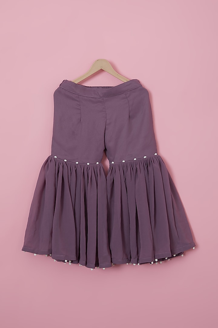 Violet Georgette Sharara Set For Girls by YMKids at Pernia's Pop Up Shop