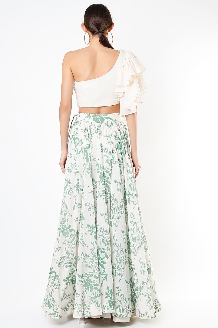 Off-White Printed Wedding Lehenga Set by Yogita Kadam at Pernia's Pop Up Shop