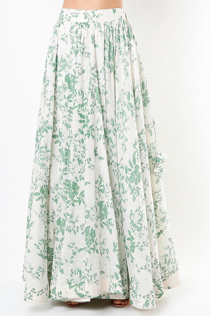 Off-White Printed Wedding Lehenga Set by Yogita Kadam at Pernia's Pop Up Shop