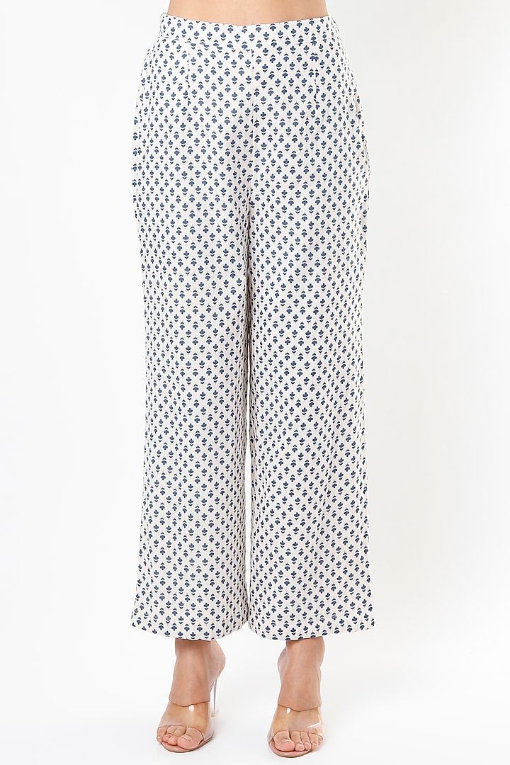 Off-White Printed Pant Set by Yogita Kadam at Pernia's Pop Up Shop
