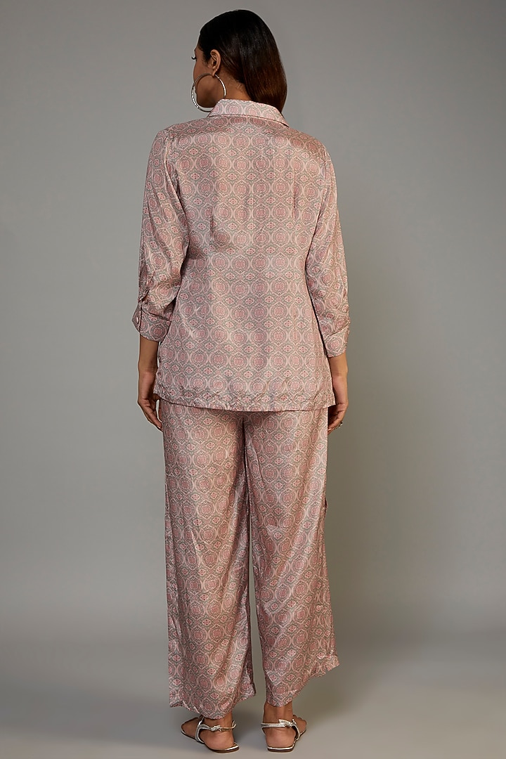 Blush Pink Pure Muslin Printed Co-Ord Set by Yogita Kadam at Pernia's Pop Up Shop