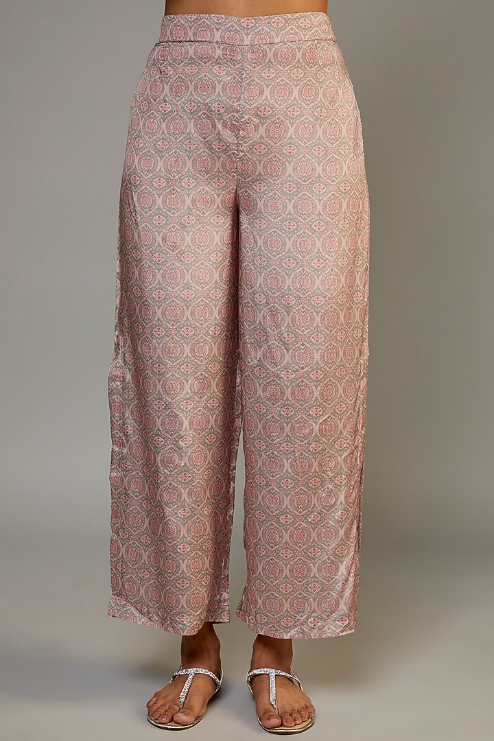 Blush Pink Pure Muslin Printed Co-Ord Set by Yogita Kadam at Pernia's Pop Up Shop