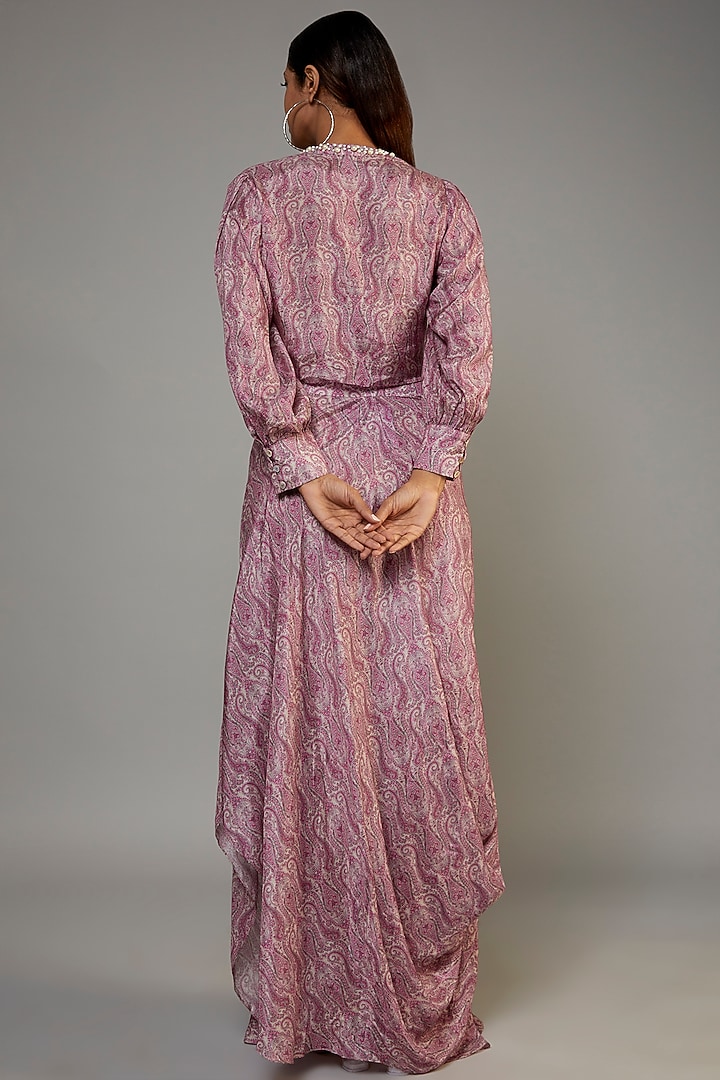 Pink Pure Muslin Printed Skirt Set by Yogita Kadam at Pernia's Pop Up Shop