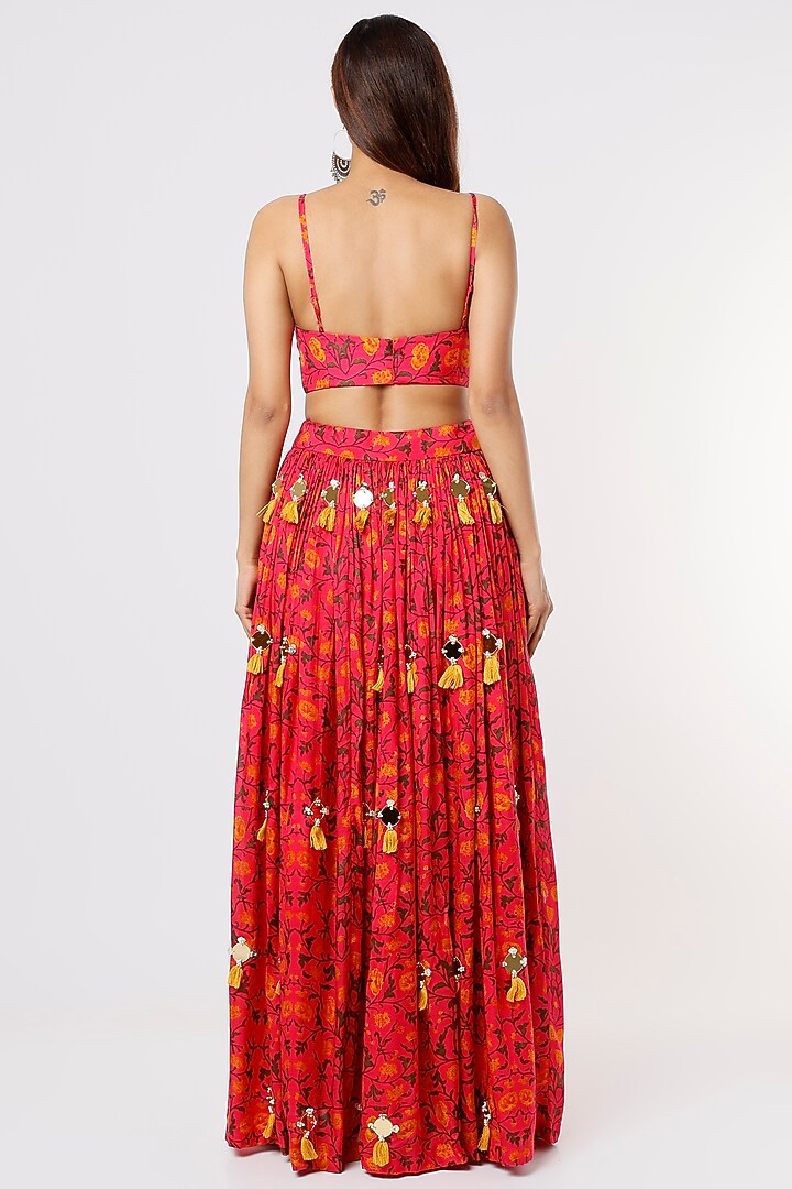 Pink Printed Lehenga Set by Yogita Kadam at Pernia's Pop Up Shop