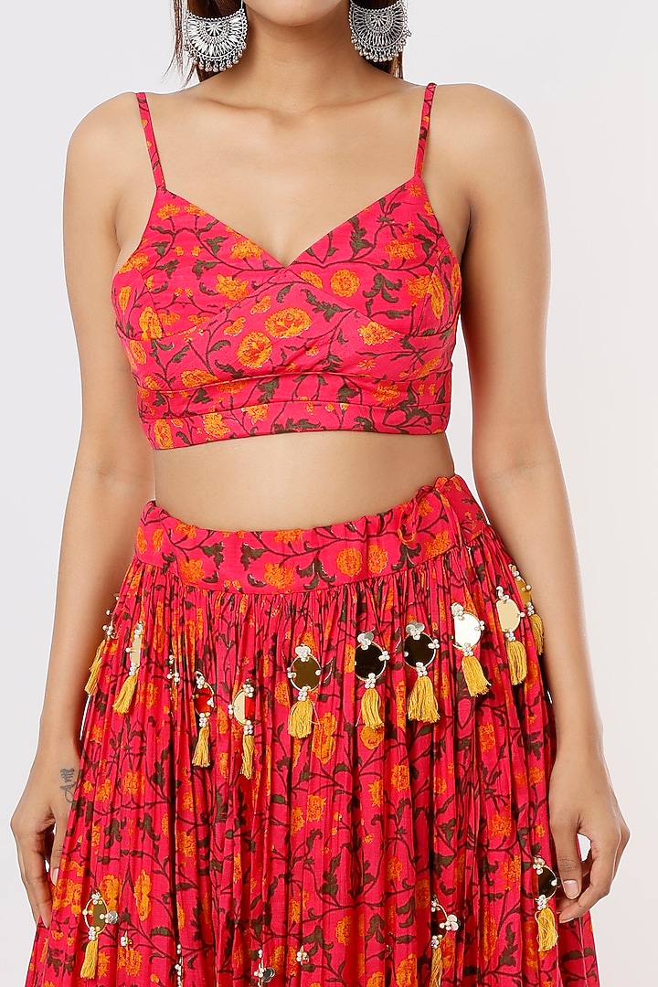 Pink Printed Lehenga Set by Yogita Kadam at Pernia's Pop Up Shop