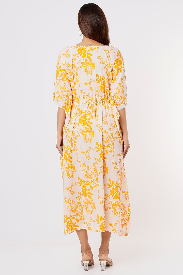 Orange Printed Kaftan by Yogita Kadam at Pernia's Pop Up Shop