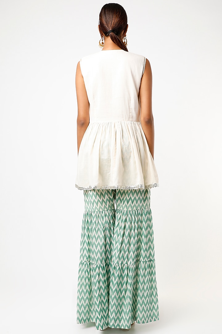 Green Floral Printed Party Wear Sharara Set by Yogita Kadam at Pernia's Pop Up Shop