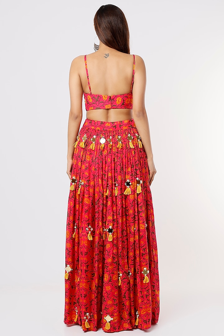Pink Printed Lehenga Set For Girls by Yogita Kadam- Kids at Pernia's Pop Up Shop