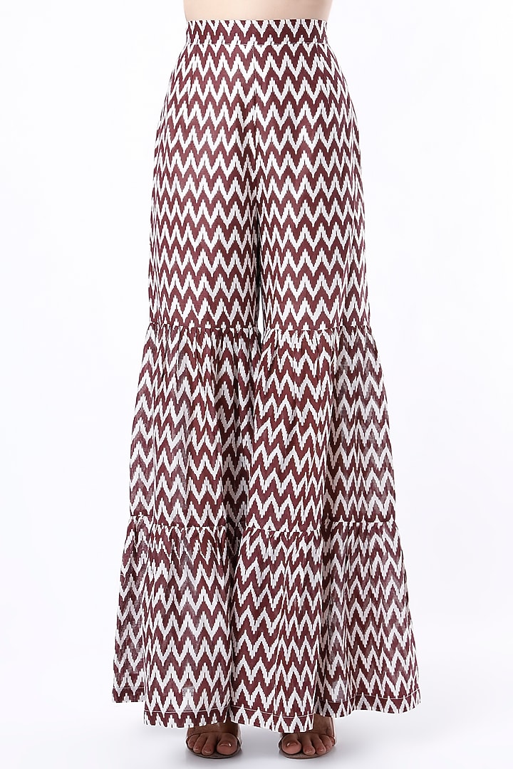 Maroon Printed Sharara Set For Girls by Yogita Kadam- Kids at Pernia's Pop Up Shop