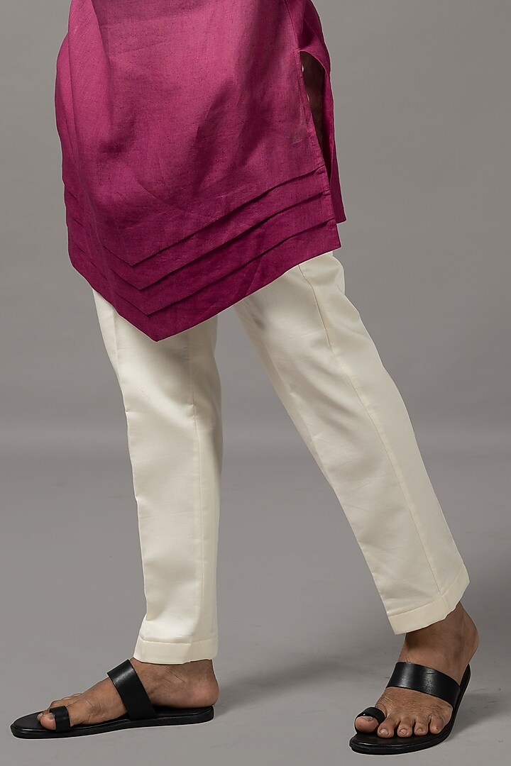 Mulberry Ombre Pure Linen Kurta Set by YOSEBA at Pernia's Pop Up Shop