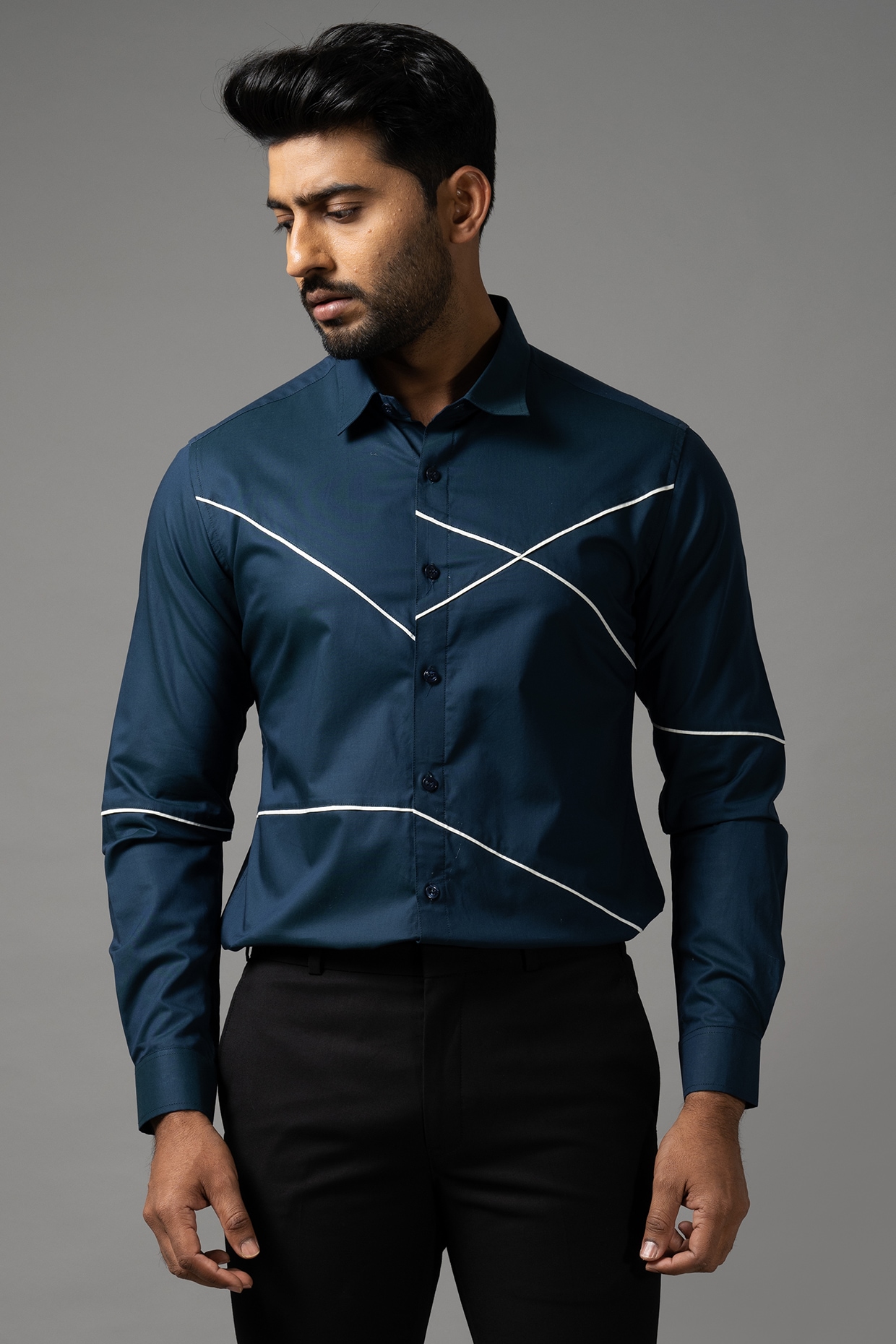 Prussian blue sale shirt