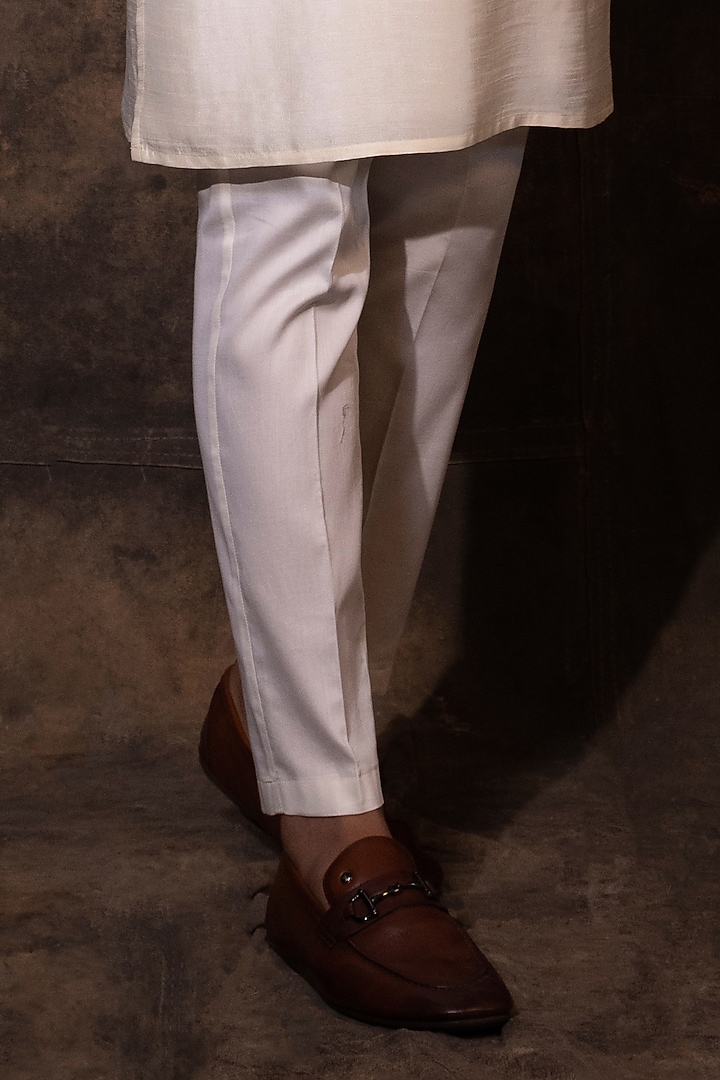 Ivory Bam Silk Thread Work Nehru Jacket Set by YOSEBA at Pernia's Pop Up Shop