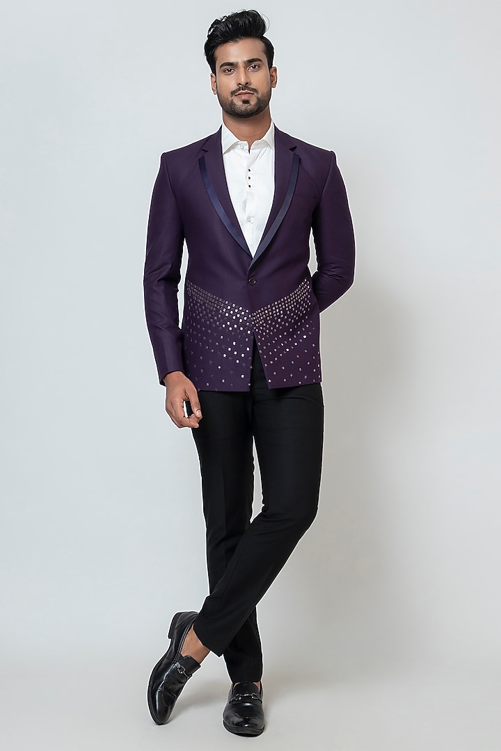 Deep Purple Premium Suiting Fabric Blazer Set by YOSEBA at Pernia's Pop Up Shop