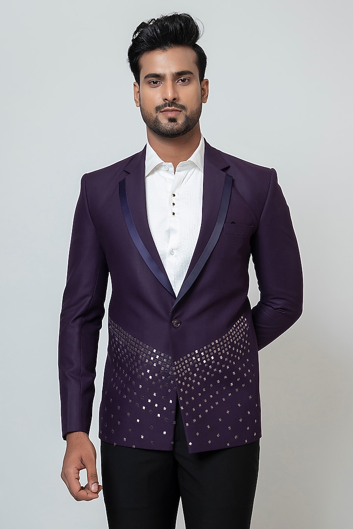 Deep Purple Premium Suiting Fabric Blazer Set by YOSEBA at Pernia's Pop Up Shop