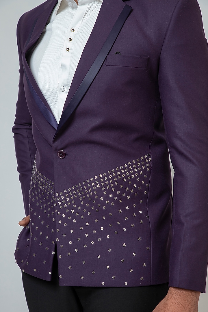 Deep Purple Premium Suiting Fabric Blazer Set by YOSEBA at Pernia's Pop Up Shop